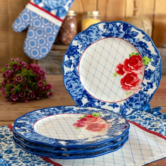 The Pioneer Woman Other - ❤️ New Pioneer Woman Heritage Floral 4 Dinner  Plates